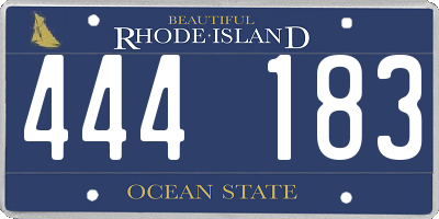 RI license plate 444183
