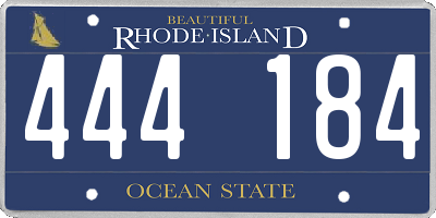 RI license plate 444184
