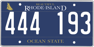 RI license plate 444193