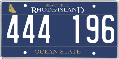 RI license plate 444196
