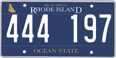 RI license plate 444197