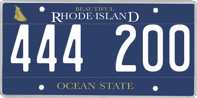 RI license plate 444200