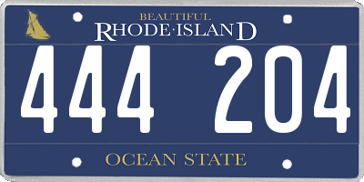 RI license plate 444204