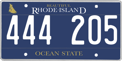 RI license plate 444205