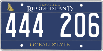 RI license plate 444206