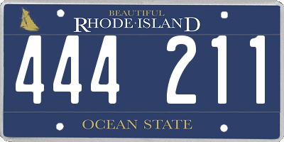 RI license plate 444211