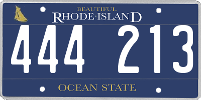 RI license plate 444213