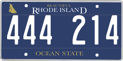 RI license plate 444214