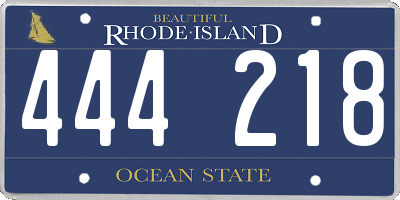 RI license plate 444218
