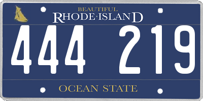 RI license plate 444219