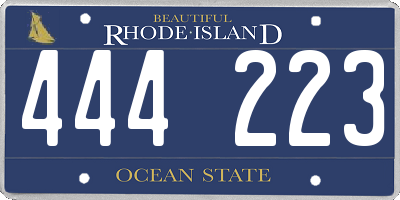 RI license plate 444223
