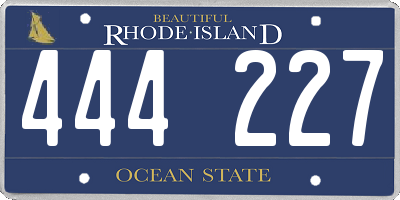 RI license plate 444227