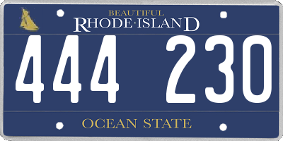 RI license plate 444230