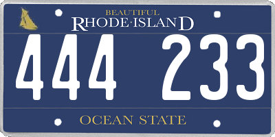 RI license plate 444233