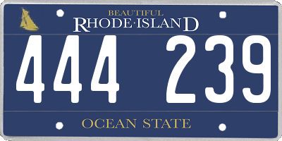 RI license plate 444239