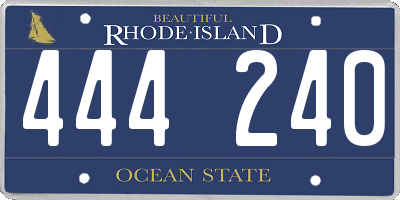 RI license plate 444240