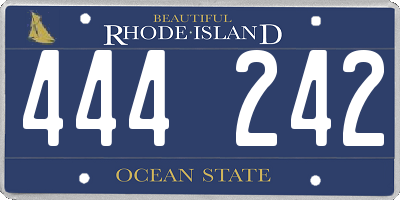 RI license plate 444242