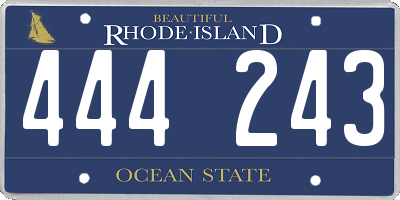 RI license plate 444243