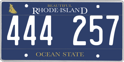 RI license plate 444257