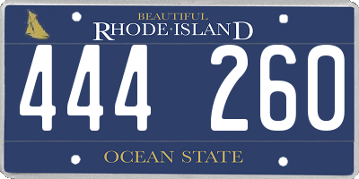 RI license plate 444260