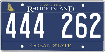 RI license plate 444262