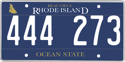RI license plate 444273