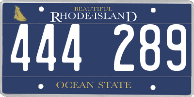 RI license plate 444289