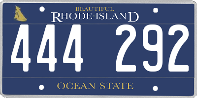 RI license plate 444292