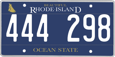 RI license plate 444298