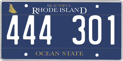 RI license plate 444301