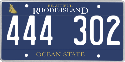 RI license plate 444302