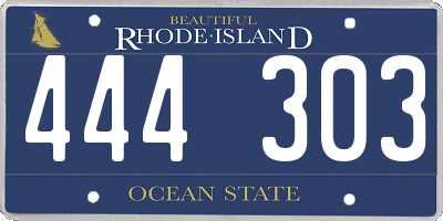 RI license plate 444303