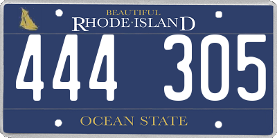 RI license plate 444305