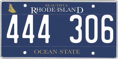 RI license plate 444306