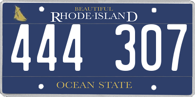 RI license plate 444307