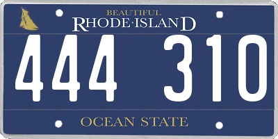RI license plate 444310