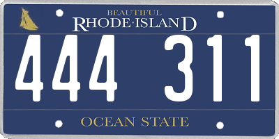 RI license plate 444311