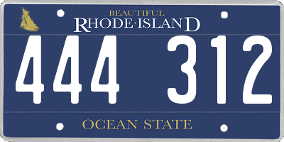 RI license plate 444312