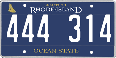 RI license plate 444314