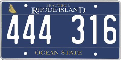 RI license plate 444316