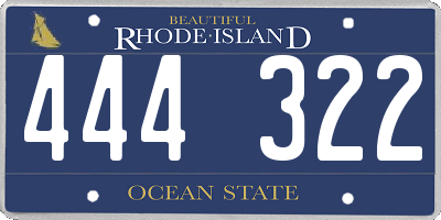 RI license plate 444322