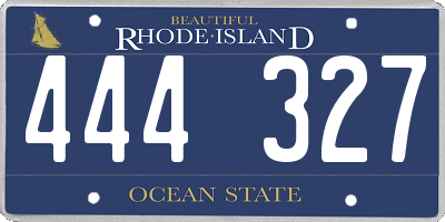 RI license plate 444327