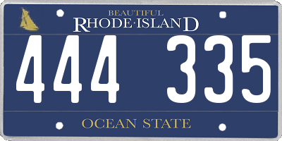 RI license plate 444335