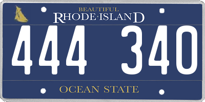 RI license plate 444340