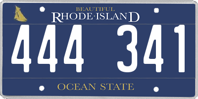 RI license plate 444341