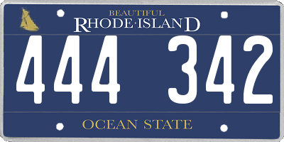 RI license plate 444342