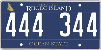 RI license plate 444344