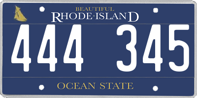 RI license plate 444345