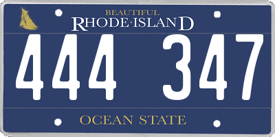 RI license plate 444347
