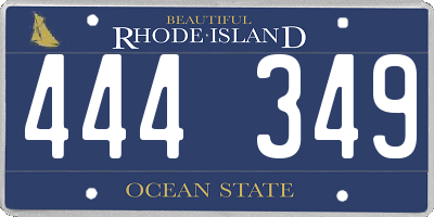 RI license plate 444349